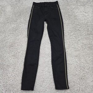 Mother High Waisted Looker Jeans‎ Womens 25 Not Guilty One Liner Black Skinny